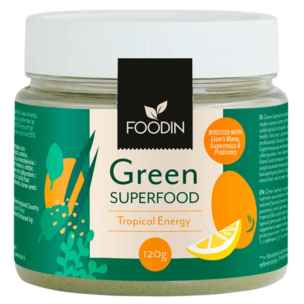 Foodin Green Superfood Viherjauhe Energy Tropical 120g