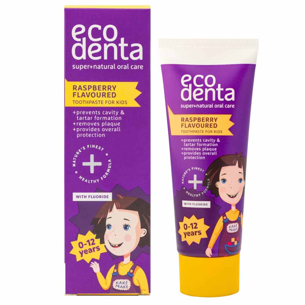Outlet Ecodenta Raspberry flavoured toothpaste for kids Lasten hammastahna 75ml