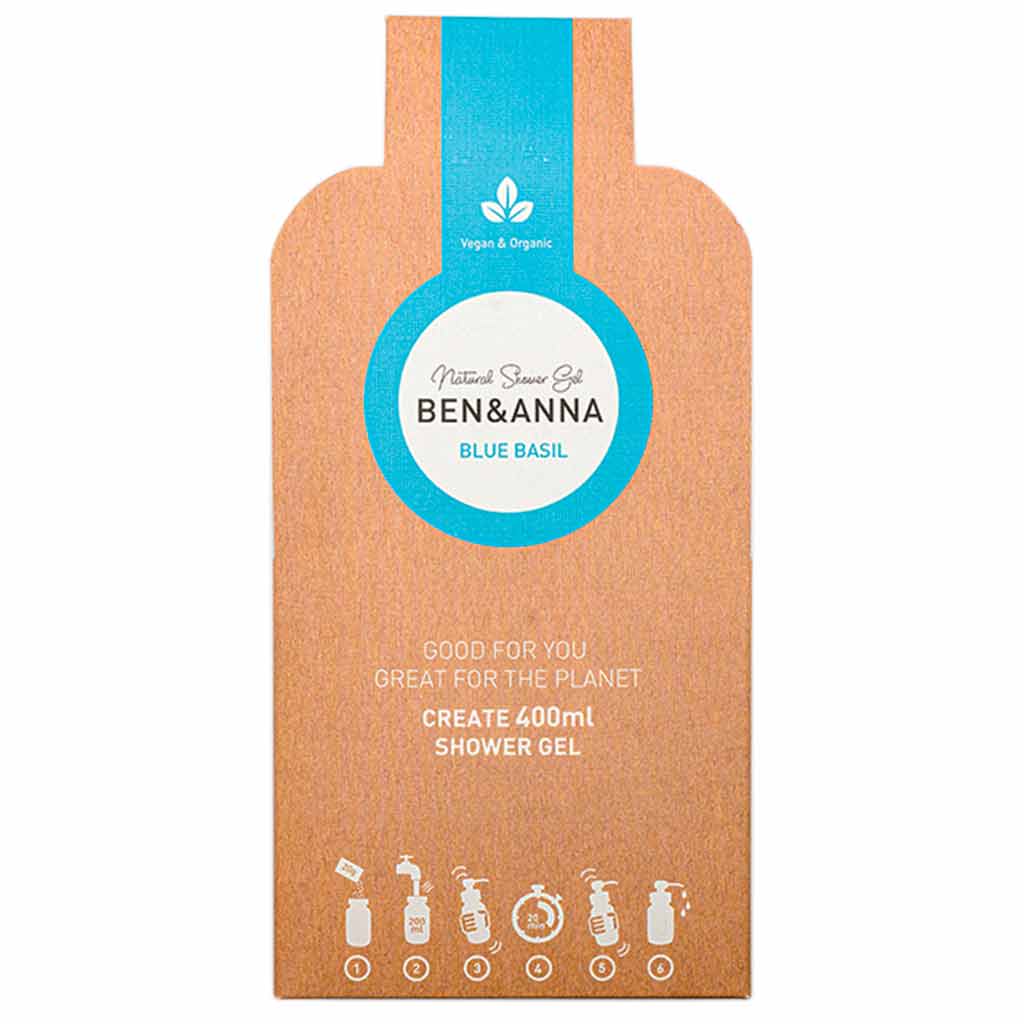 Ben & Anna Shower Gel Flakes Suihkugeelihiutaleet Blue Basil 2x20g