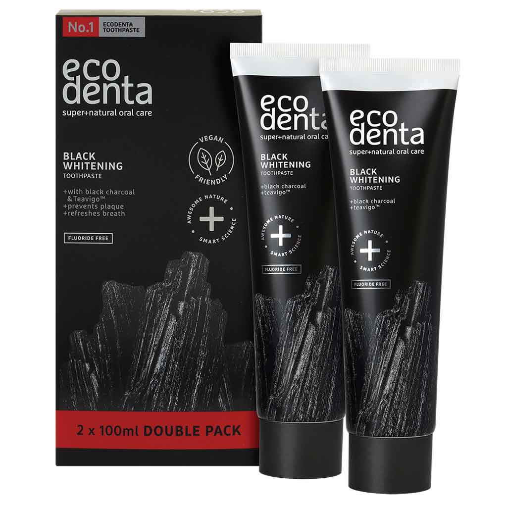 Ecodenta Black Whitening Hammastahna 2x100ml