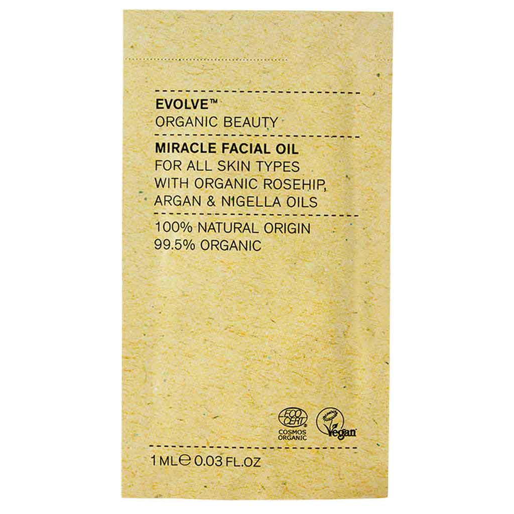 Evolve Organic Beauty Miracle Facial Oil Tuhkimo kasvoöljy 1ml Näyte