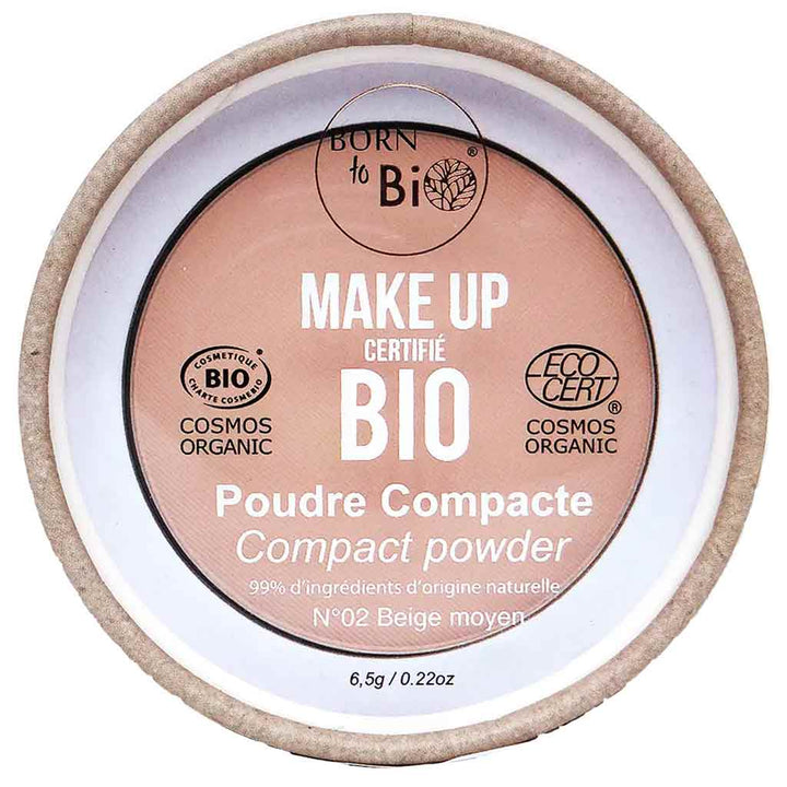 Born to Bio Organic Compact Powder Puuteri 6,5g - Beige Moyen