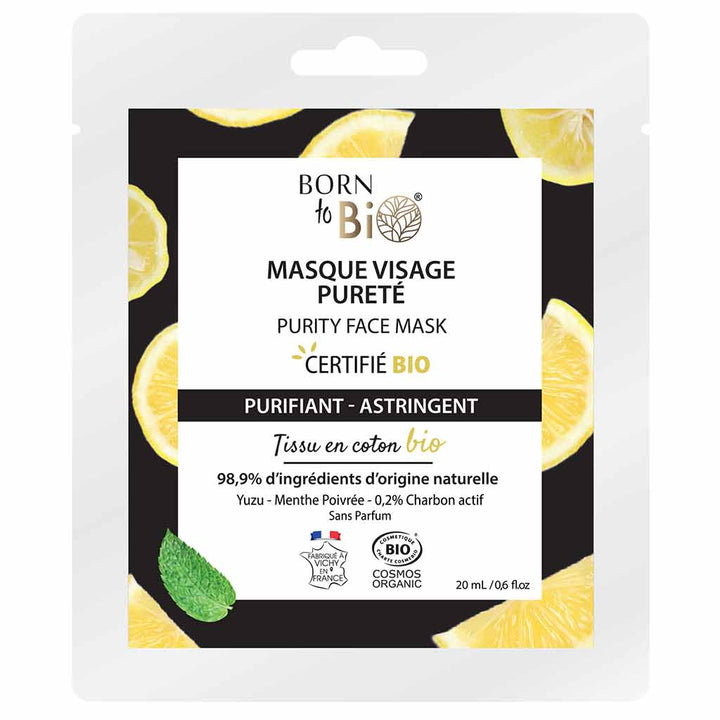 Born to Bio Yuzu Purity Face Mask Puhdistava Kangasnaamio 20ml