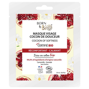 Born to Bio Pomegranate Cocoon Of Softness Face Mask Herkän Ihon Kangasnaamio 20ml