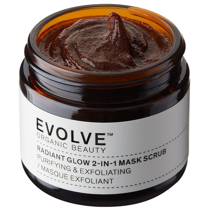 Evolve Organic Beauty Radiant Glow 2-in-1 Mask Scrub Kasvonaamio 60ml