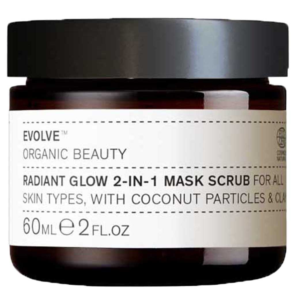 Evolve Organic Beauty Radiant Glow 2-in-1 Mask Scrub Kasvonaamio 60ml