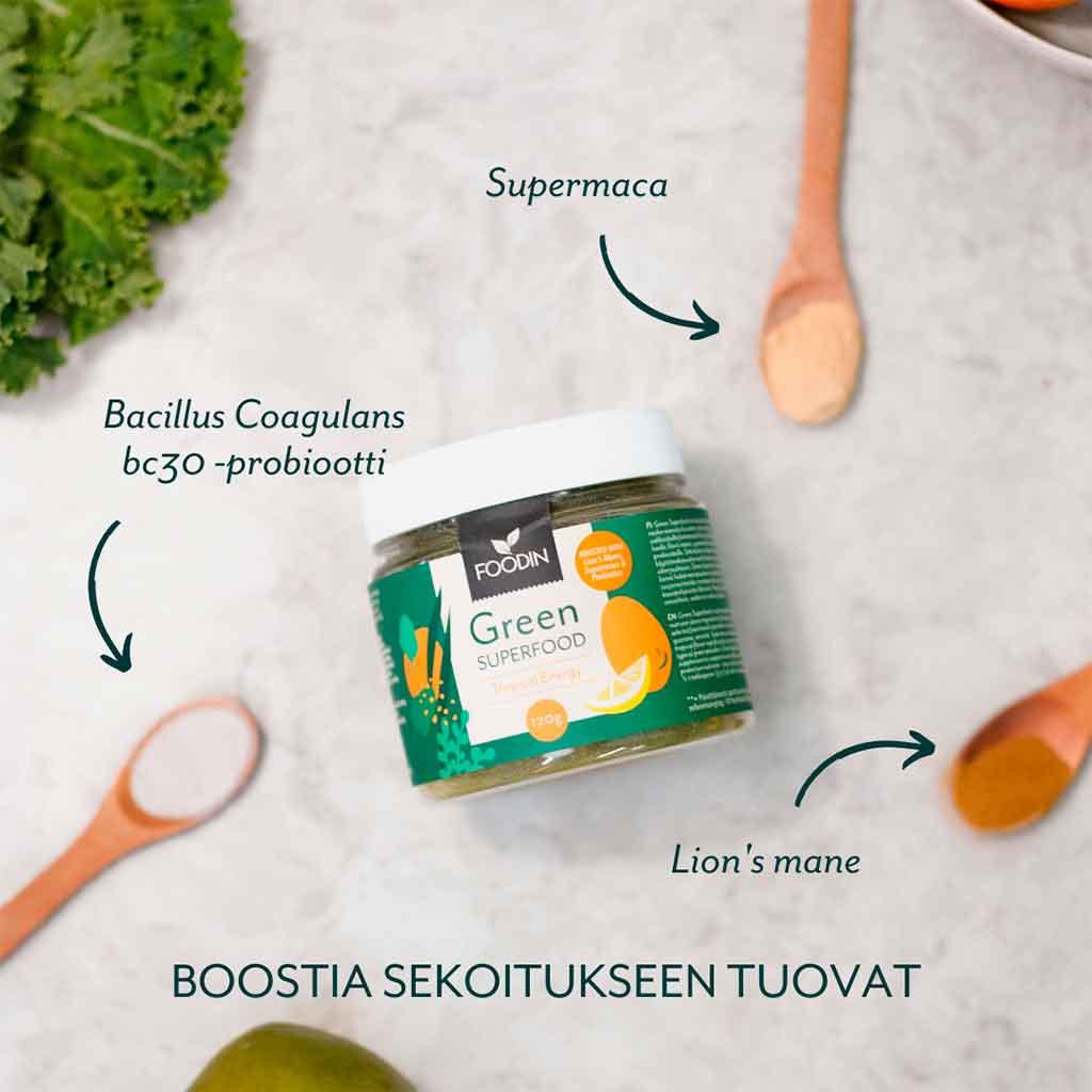 Foodin Green Superfood Viherjauhe Energy Tropical 120g