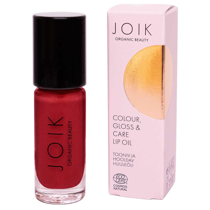 JOIK Organic Colour, Gloss & Care Lip Oil Sävyttävä Huuliöljy 4,5ml - 04 Ruby Red
