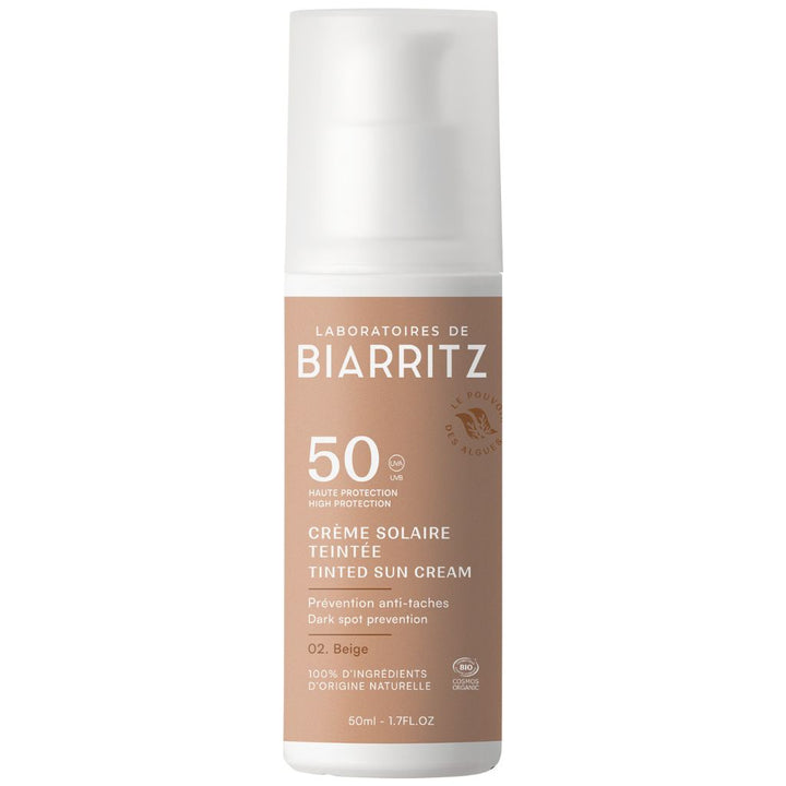 Laboratoires de Biarritz Sävytetty Aurinkovoide Kasvoille SPF50 50ml Beige