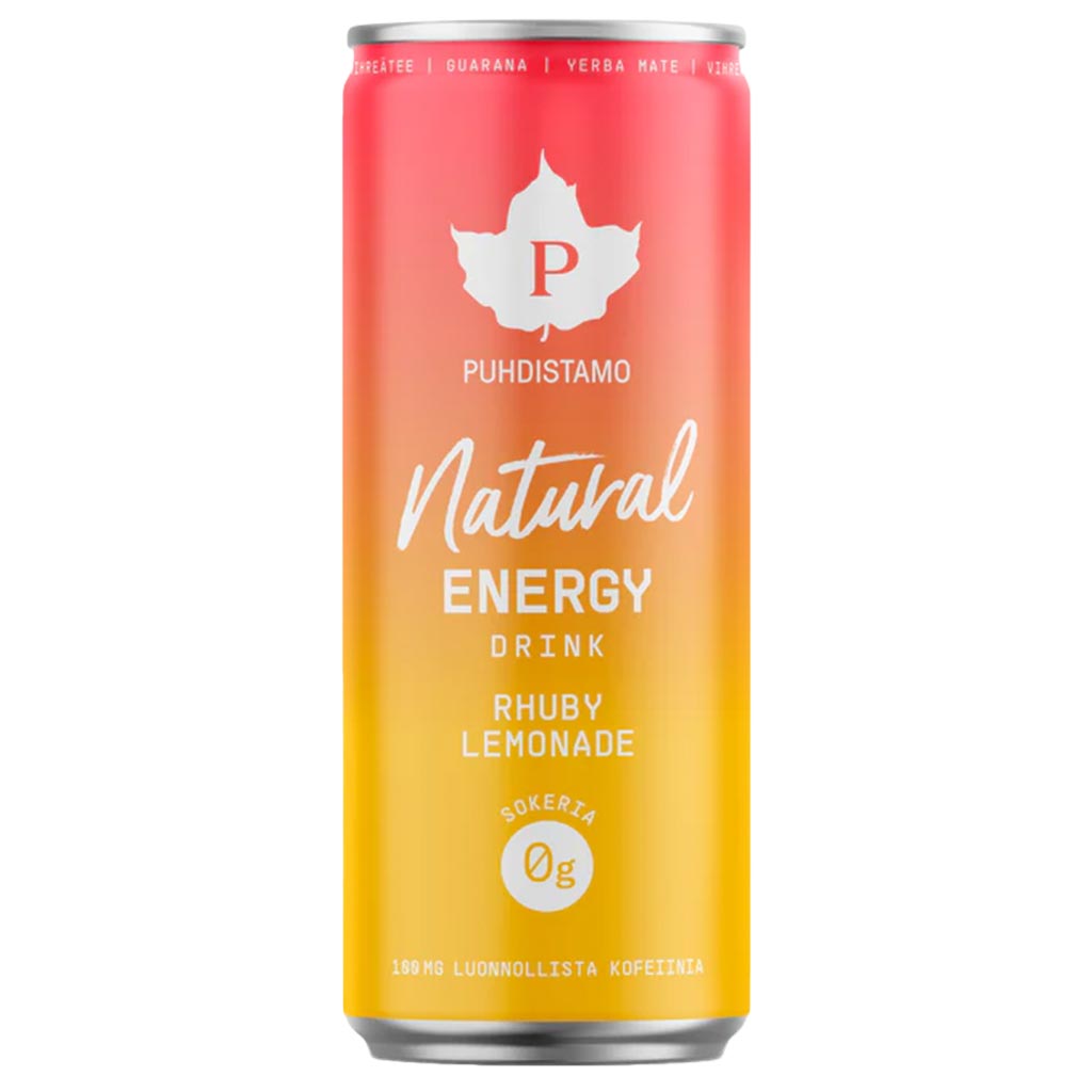 Puhdistamo Natural Energy Drink Rhuby Lemonade 330 ml