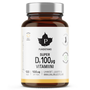 Puhdistamo Super D-vitamiini 100µg 120 kaps