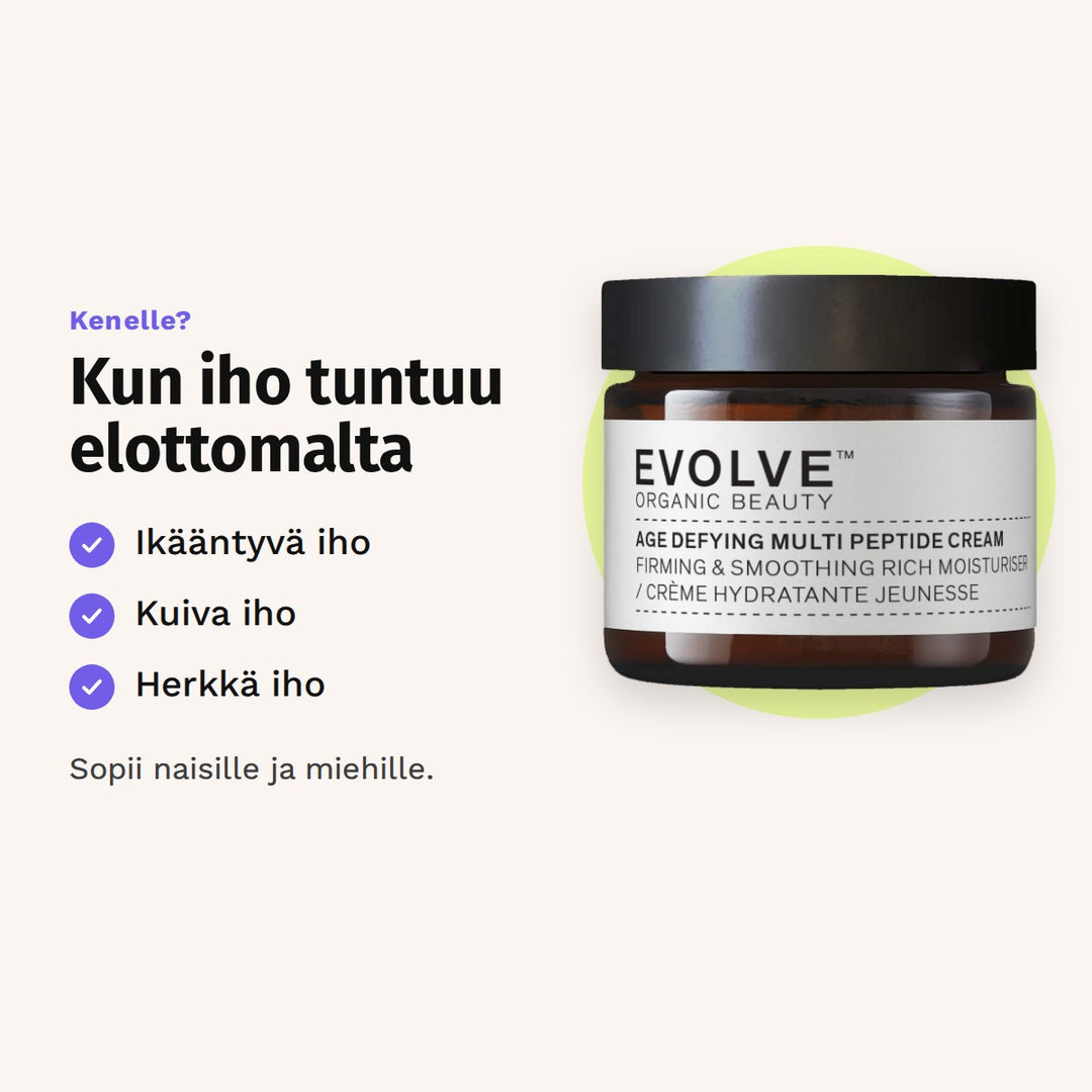 Evolve Age Defying Multi Peptide Cream 60 ml sopii: ikääntyvä iho, kuiva iho ja herkkä iho.