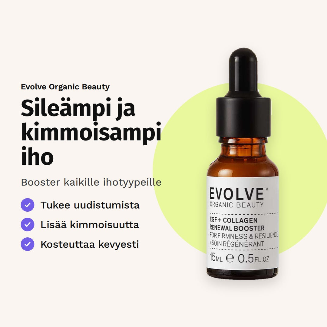 Evolve EGF + Collagen Renewal Booster 15 ml. Sileämpi ja kimmoisampi iho. Booster kaikille ihotyypeille.