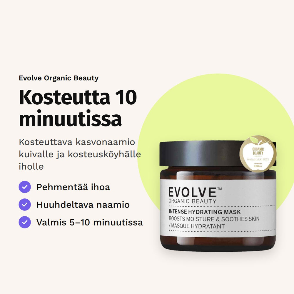 Evolve Intense Hydrating Mask 60 ml. Kosteutta 10 minuutissa. Kosteuttava kasvonaamio kuivalle ja kosteusköyhälle iholle.