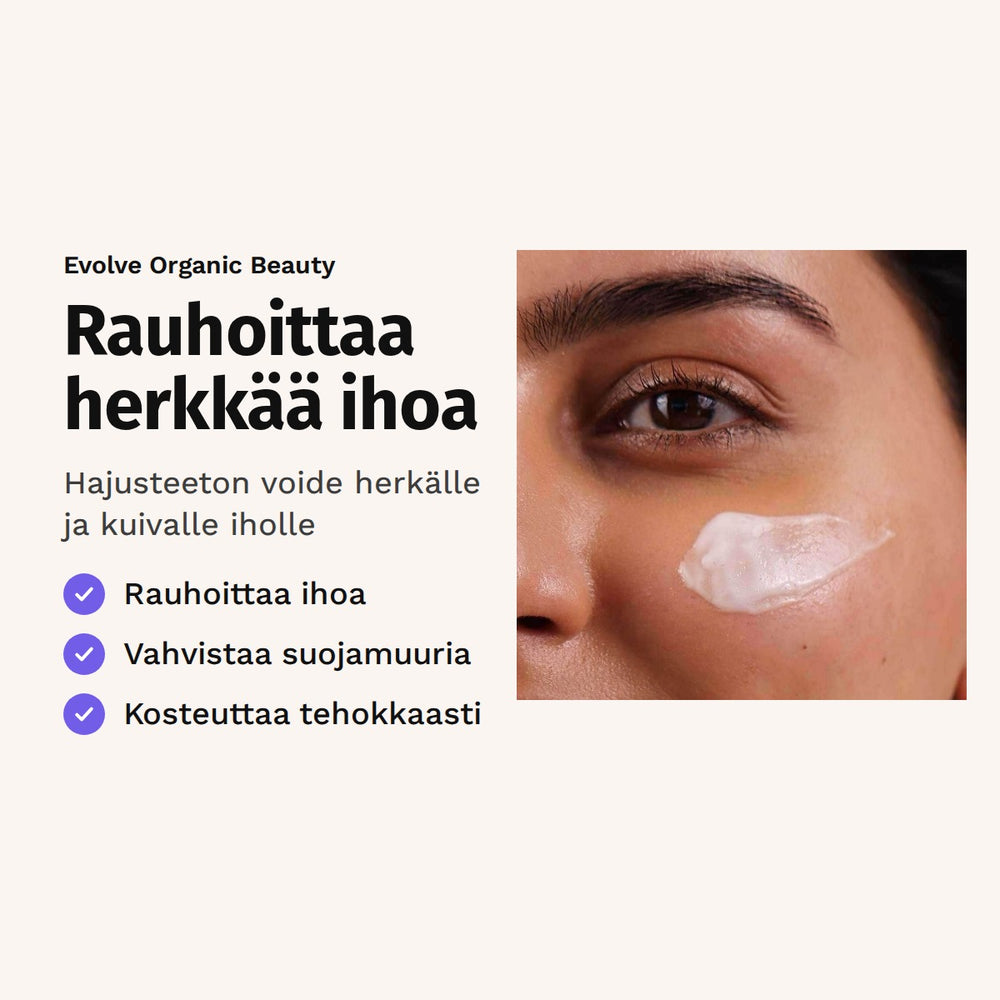 Evolve Pro+ Ectoin Soothing Cream 60 ml. Rauhoittaa herkkää ihoa. Hajusteeton voide herkälle ja kuivalle iholle.