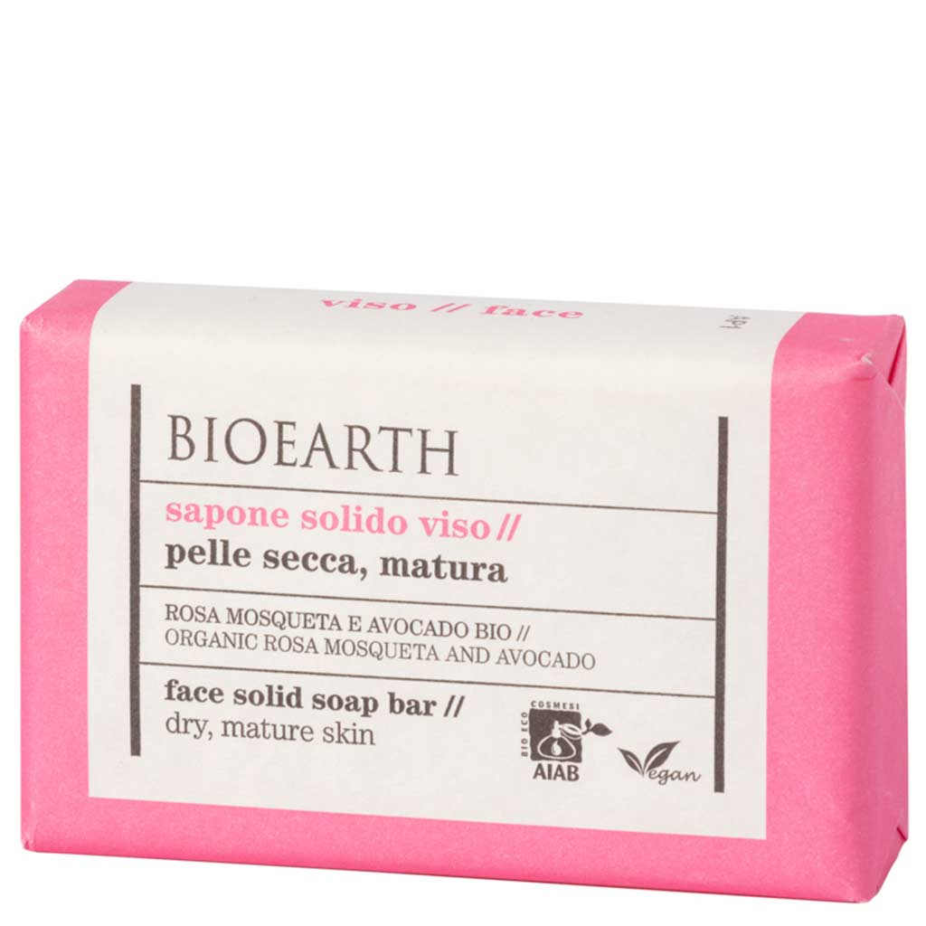 Bioearth Solid Soaps Kasvosaippua Ruusu & Avokado 150g