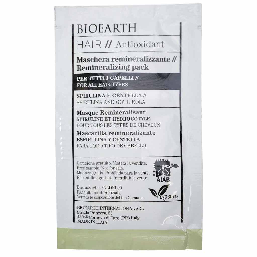 Bioearth HAIR 2.0 Remineralizing Pack Tehohoito kaikille hiuslaaduille 8ml Näyte