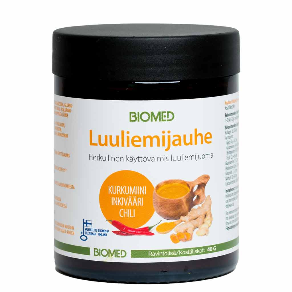 Biomed Luuliemijauhe + kurkumiini + inkivääri + chili 40g