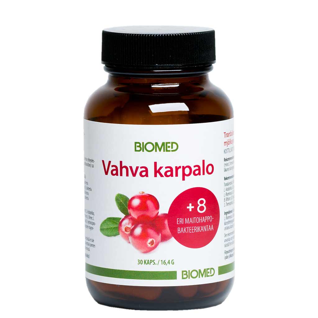 Biomed Vahva karpalo + maitohappobakteerit 30 kpl