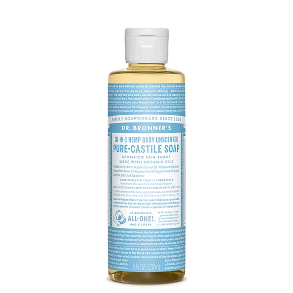 Dr. Bronner´s 18 in 1 Nestesaippua - Hajusteeton 240 ml