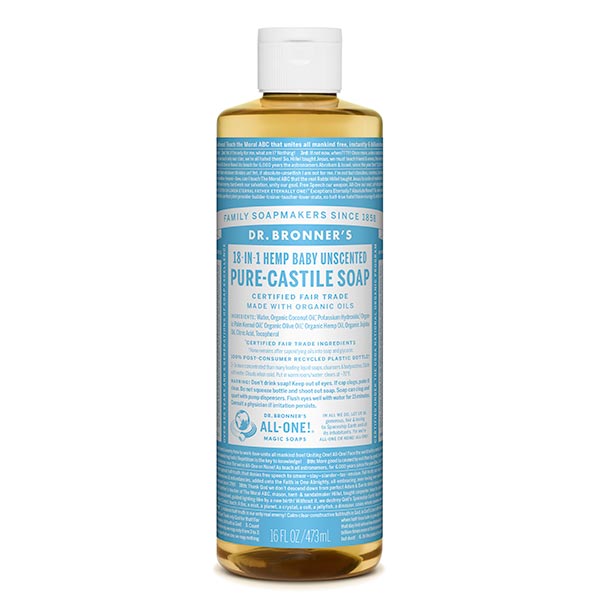 Dr. Bronner´s 18 in 1 Nestesaippua - Hajusteeton 475 ml
