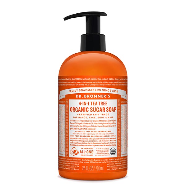 Dr. Bronner´s Sugar Soap Voidesaippua Teepuu 710 ml