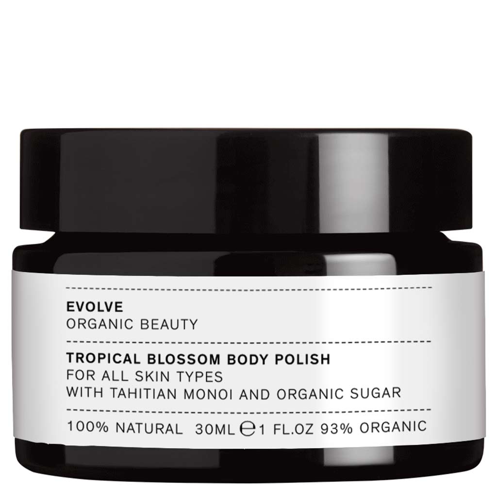 Evolve Organic Beauty Tropical Blossom Body Polish Sokerikuorintavoi 30ml Matkakoko