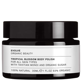 Evolve Organic Beauty Tropical Blossom Body Polish Sokerikuorintavoi 30ml Matkakoko