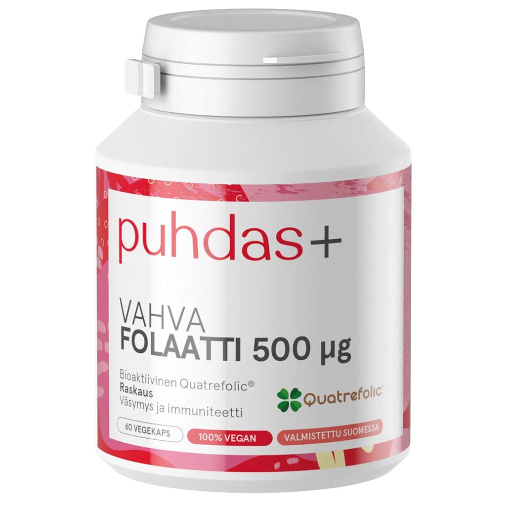 Puhdas+ Vahva Folaatti 500 µg 60 kaps