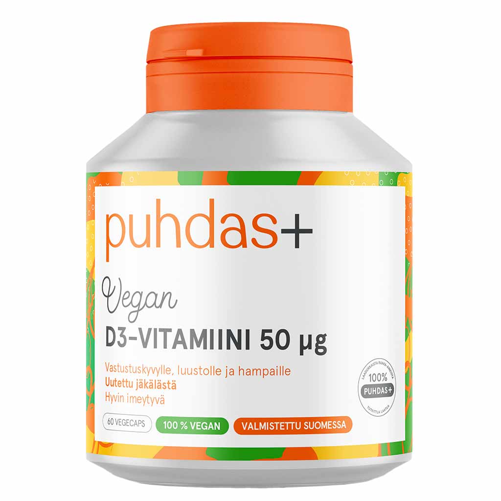Puhdas+ Kasviperäinen D3-vitamiini 50u, 60 kaps