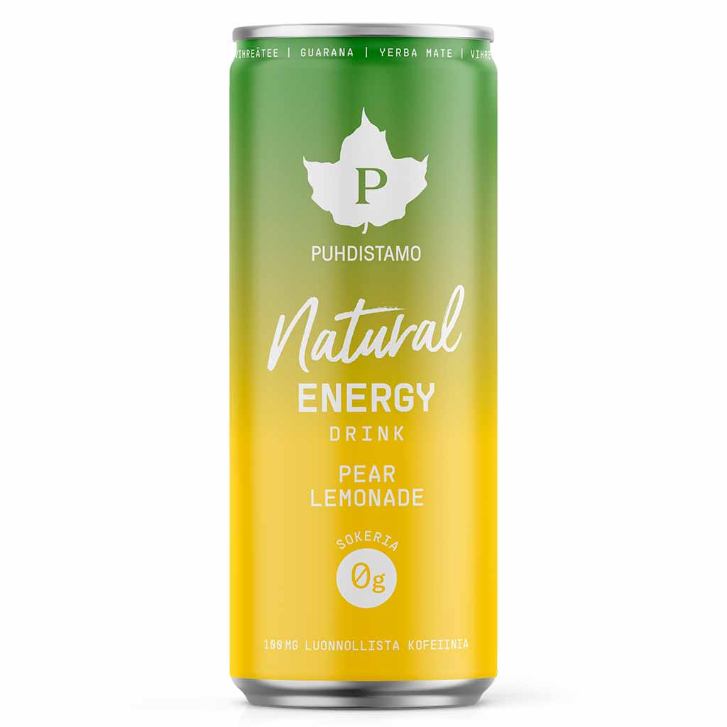 Puhdistamo Natural Energy Drink Pear Lemonade 330 ml