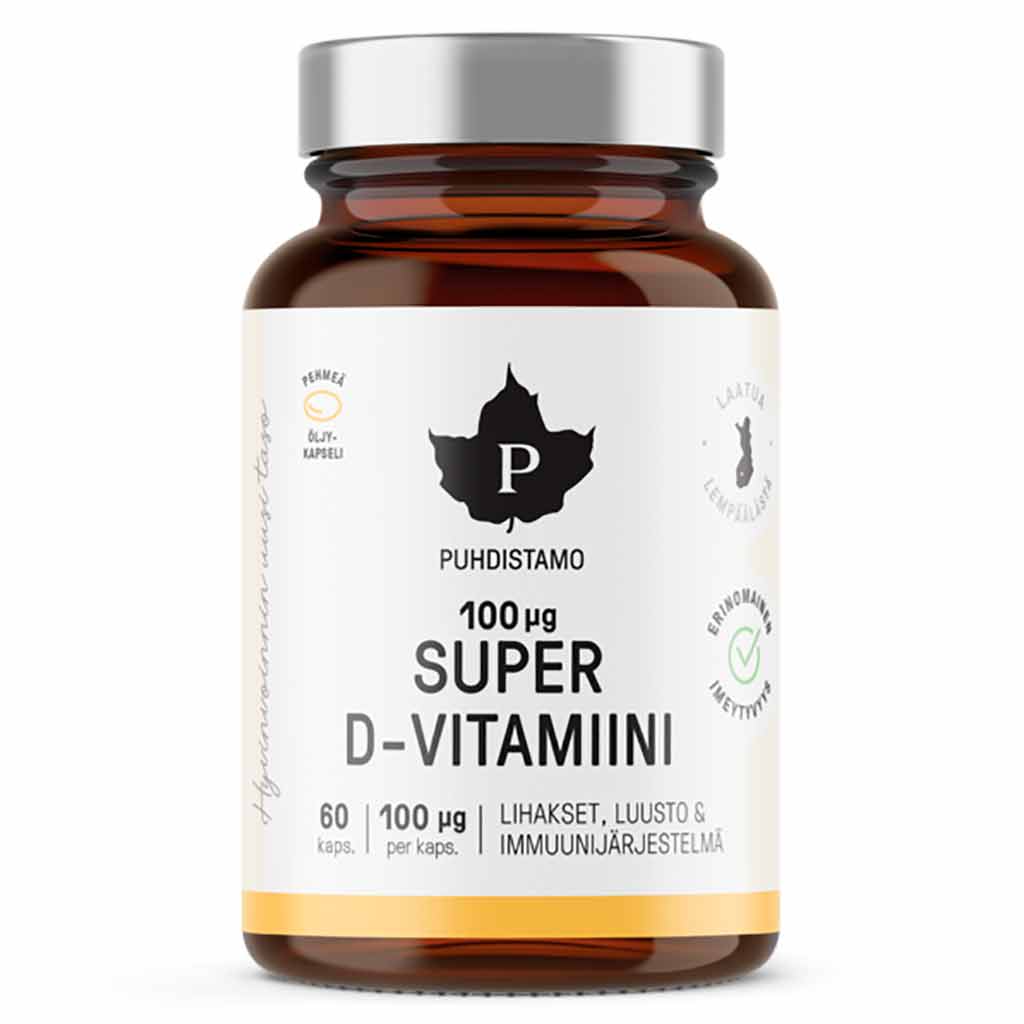 Puhdistamo Super D-vitamiini 100µg 60 kapselia