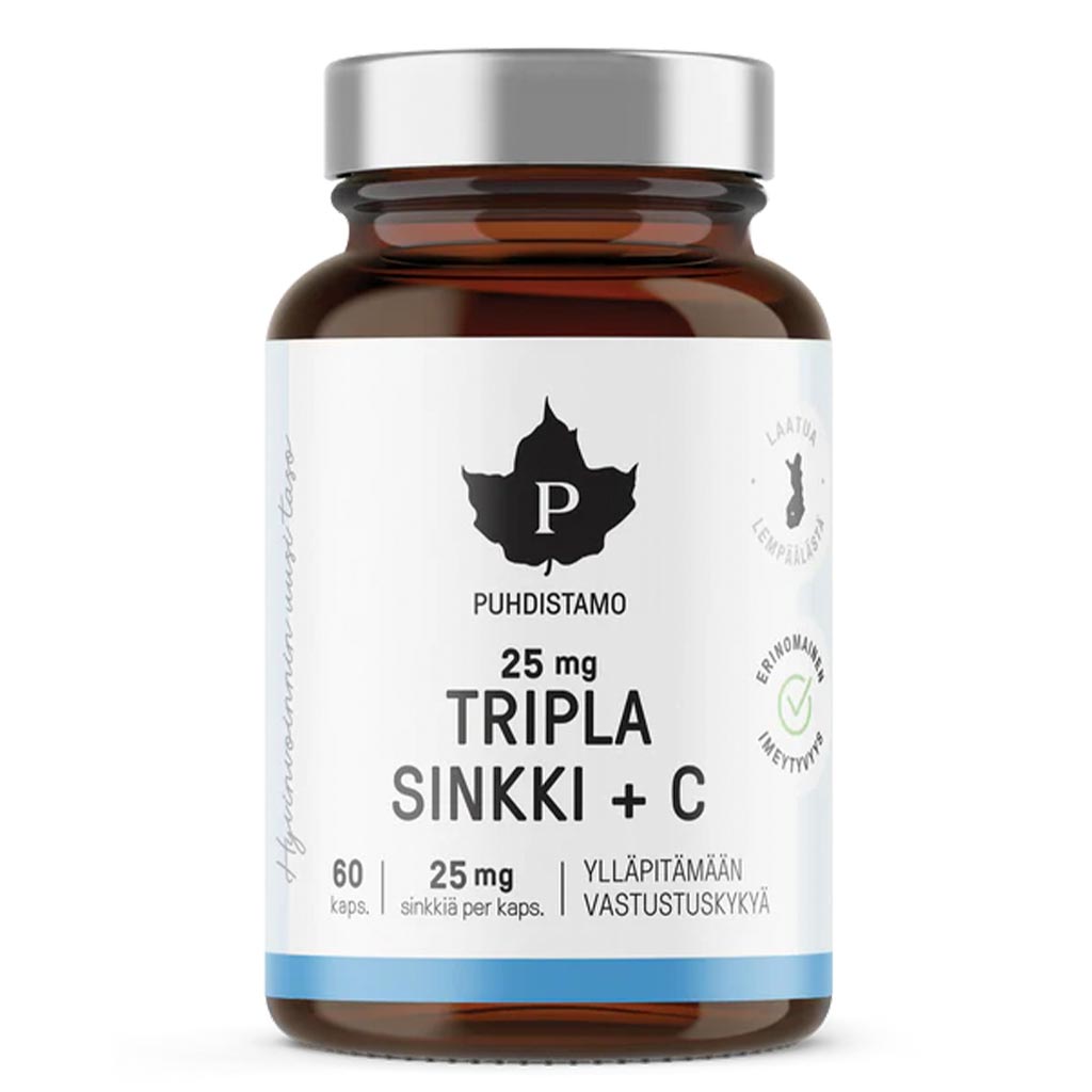 Puhdistamo Tripla Sinkki 25mg 60 kapselia