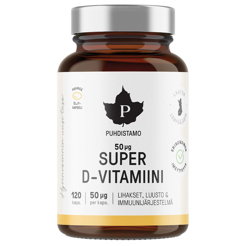 Puhdistamo Super D-vitamiini 50µg 120 kaps