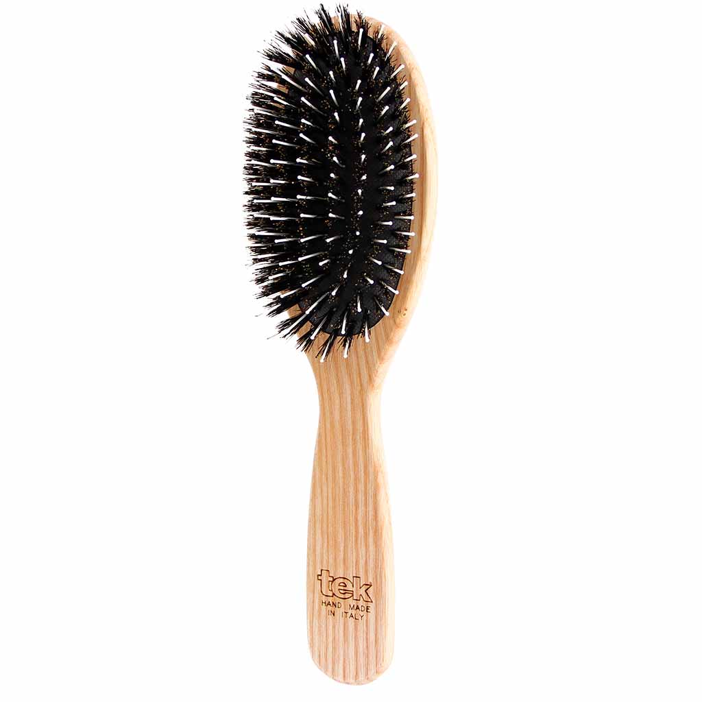 TEK Big oval cushion brush with natural bristles and nylon