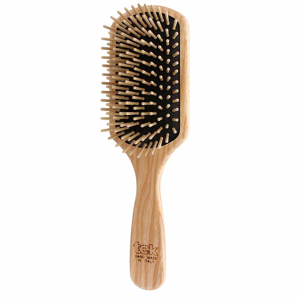 TEK Large paddle brush with short wooden pins