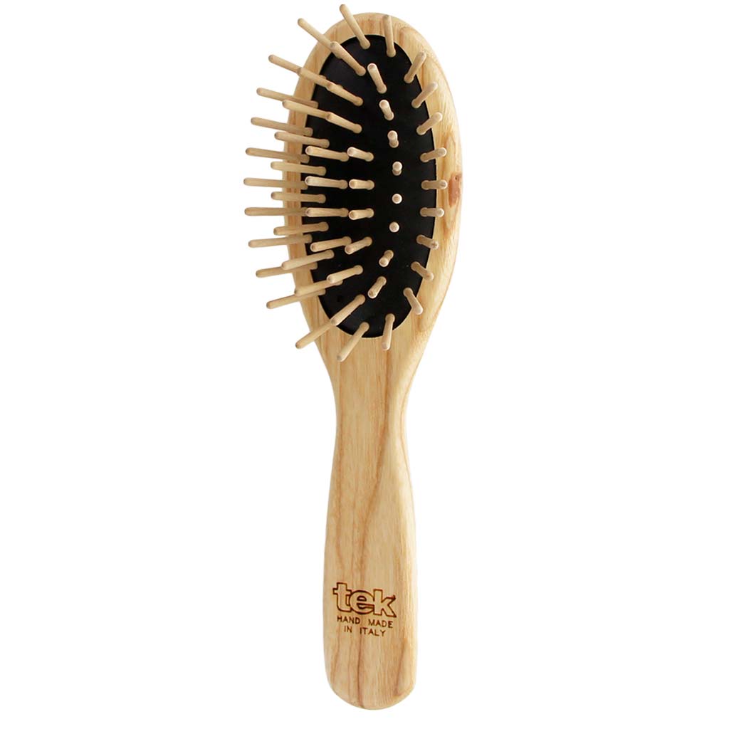 TEK Small oval hair brush with short wooden pins
